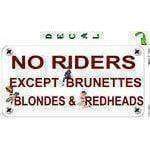 No Riders Except...  Decal.