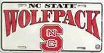 North Carolina State Wolfpack License Plate.