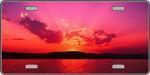 Ocean Pink Sunset - Full Color Photography License Plate.