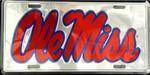 Ole Miss Chrome License Plate.