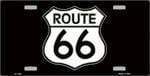 RT Route 66 Black & White License Plate.