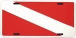 Scuba Divers Diving Flag License Plate.