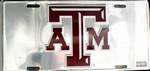 Texas A&M University Chrome License Plate.