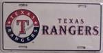 Texas Rangers MLB Baseball License Plate.