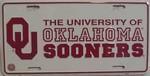 University of Oklahoma Sooners - College License Plate.