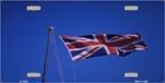 Waving Union Jack Flag License Plate.