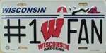 Wisconsin Badgers #1 Fan License Plate College.