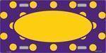 Yellow on Purple Polka Dot License Plate.