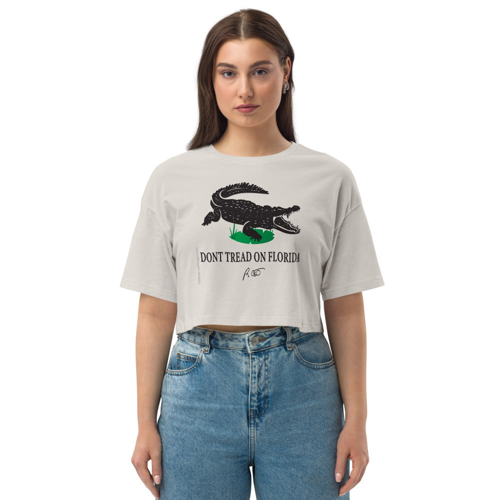Dont Tread on Florida Loose drop shoulder crop top.