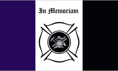 Firefighter Mourning 3 x 5 Nylon Dyed Flag Firemen Outdoor (USA Made).