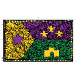 MARDI GRAS - Green/purple/Gold - Iron on Applique/Embroidered