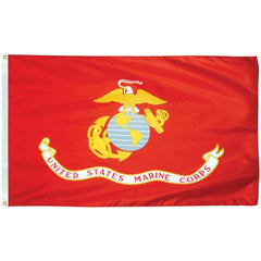 USMC Marine Corps Flag - Outdoor - Pole Hem with Optional Fringe- Nylon Made in USA.