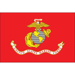 USMC Marine Corps Flag - Outdoor - Pole Hem with Optional Fringe- Nylon Made in USA.