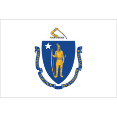 Massachusetts State Flag Pole Hem & Optional Fringe Nylon.