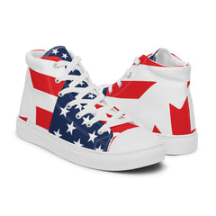 USA Canada Flags Men’s high top canvas shoes