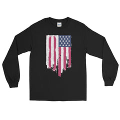 American Flag Battle Torn Men’s Long Sleeve Shirt.