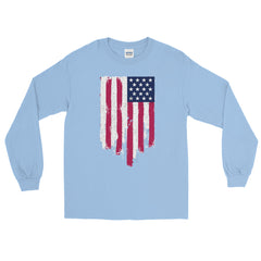American Flag Battle Torn Men’s Long Sleeve Shirt.