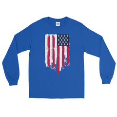 American Flag Battle Torn Men’s Long Sleeve Shirt.