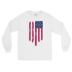 American Flag Battle Torn Men’s Long Sleeve Shirt.