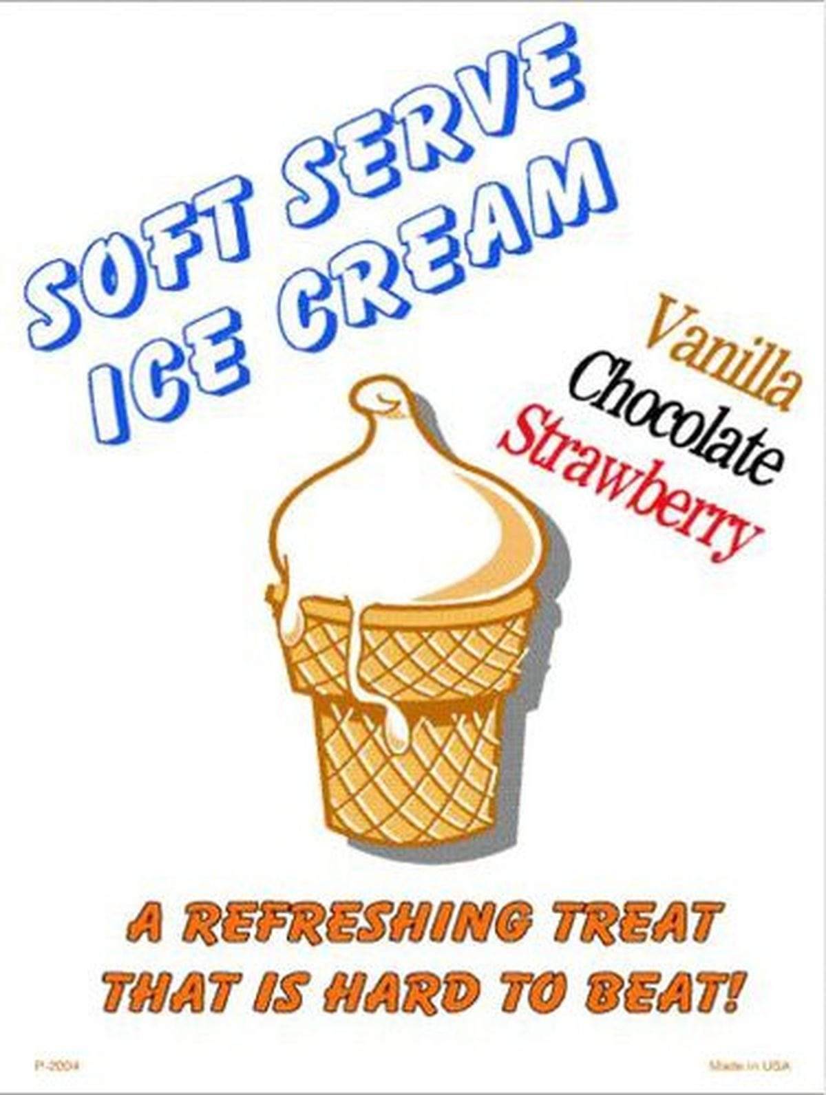 Soft Serve Ice Cream Parking Sign.