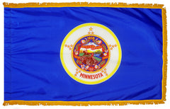 Minnesota State Flag Pole Hem & Optional Fringe Nylon Made in USA.