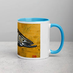 Mustard Snook Mug with Color Inside.