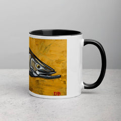 Mustard Snook Mug with Color Inside.