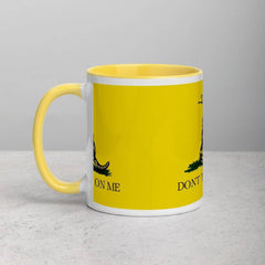 Gadsden Coffee Mug with Yellow Color Inside.