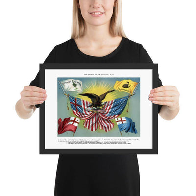 US Revolution Flags matte paper poster.