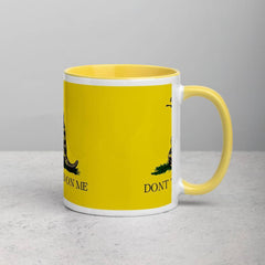 Gadsden Coffee Mug with Yellow Color Inside.