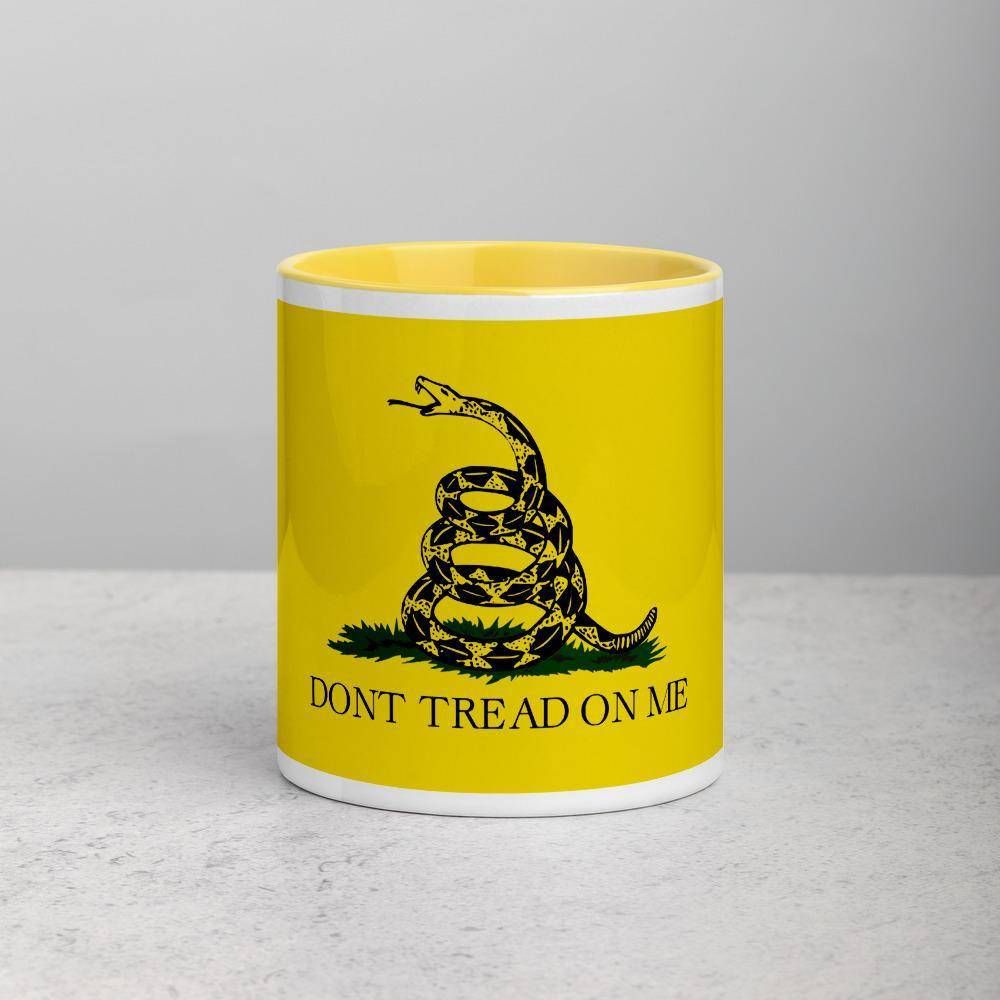Gadsden Coffee Mug with Yellow Color Inside.