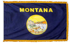 Montana State Flag - Outdoor - Pole Hem with Optional Fringe- Nylon Made in USA.