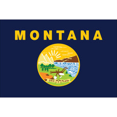 Montana State Flag - Outdoor - Pole Hem with Optional Fringe- Nylon Made in USA.