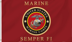 3x5 ft United States Marine Corps Semper Fi Flag - Rough Tex.