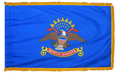 North Dakota State Flag - Outdoor - Pole Hem with Optional Fringe- Nylon Made in USA.
