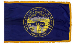 Nebraska State Flag - Outdoor - Pole Hem with Optional Fringe- Nylon Made in USA.