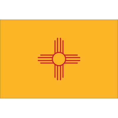 New Mexico State Flag - Outdoor - Pole Hem with Optional Fringe- Nylon Made in USA.
