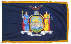 New York State Flag Fringe or Pole Hem Nylon Made in USA.