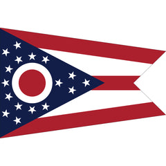 Ohio State Flag - Outdoor - Pole Hem with Optional Fringe- Nylon Made in USA.