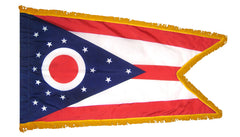 Ohio State Flag - Outdoor - Pole Hem with Optional Fringe- Nylon Made in USA.
