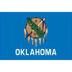 Oklahoma State Flag - Outdoor - Pole Hem with Optional Fringe- Nylon Made in USA.
