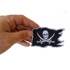 Buccaneer - Jolly Roger - Pirate Skull on a Flag  Patch - 2.5 x 3.5 inch.