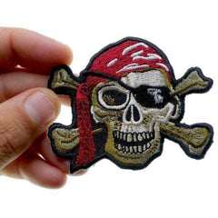 Pirate Skull Patch Red Hat - Eye Patch - 2 x 3 inch.