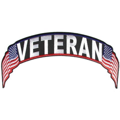 Veterans US Flag Rocker Patch 2.5 x 12 inches.