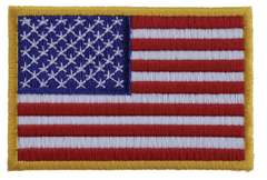 US Flag Patch - 2x3 inch 50 Star American Flag.