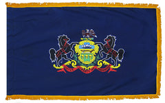 Pennsylvania State Flag - Outdoor - Pole Hem with Optional Fringe- Nylon Made in USA.