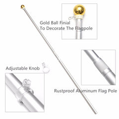Aluminum 5FT Metal Adjustable Telescoping Flag Pole Portable.