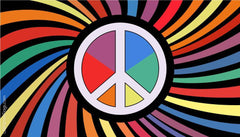 Rainbow Peace Swirl Flag Made in USA Outdoor.