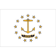 Rhode Island State Flag - Outdoor - Pole Hem with Optional Fringe- Nylon Made in USA.