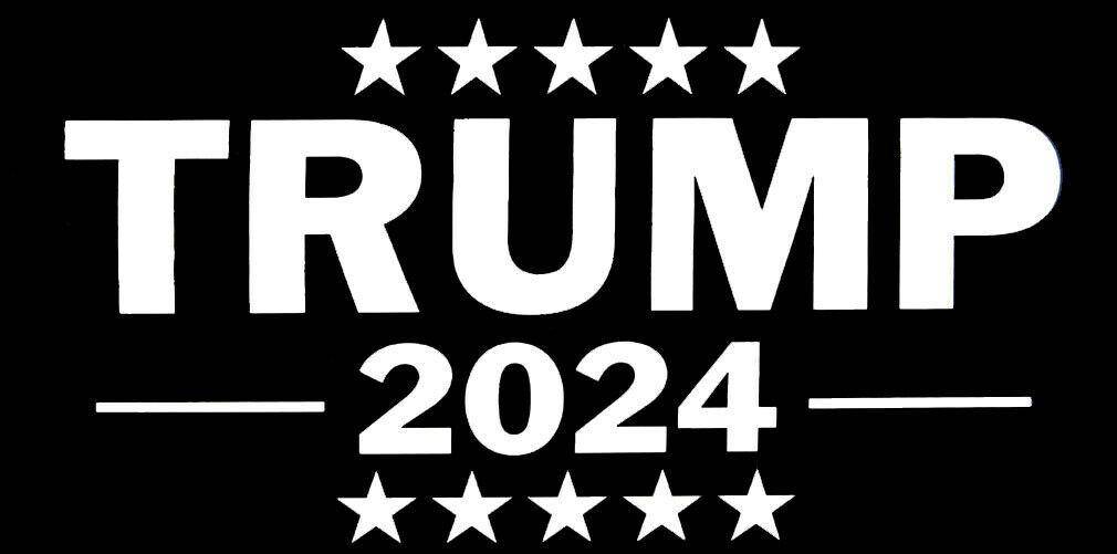 Trump 2024 Black Bumper Sticker.